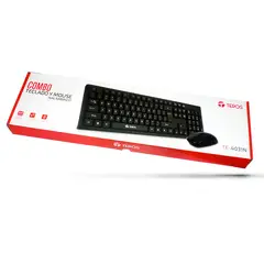 TEROS - Kit Inalámbrico Teclado + Mouse Receptor USB Negro -TE-4031N