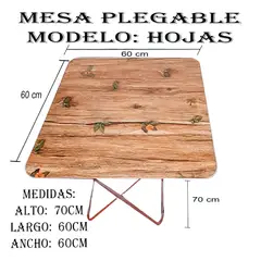 GENERICO - MESA PLEGABLE CUADRADA 70 X 60 X 60 cm