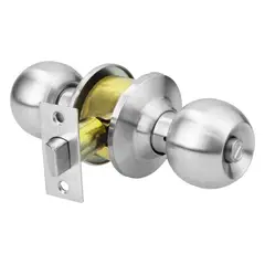 HERMEX - Cerradura chapa bola para baño, cromo mate