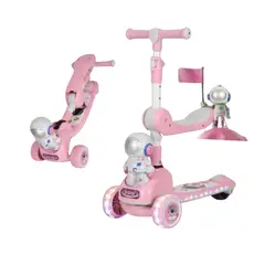 IMPORTADO MC - Scooter 2 en 1 Kawaii desmontable Astronauta Rosa