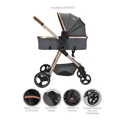 PRIORI - Coche Moises Para Bebe Mike Gris