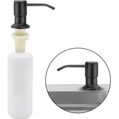GENERICO - Dispensador de jabón líquido para cocina acero negro mate