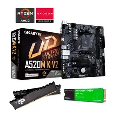AMD - CPU HALION DRAGON WHITE RYZEN 5-5600GT 16GB RAM 500GB SSD GIGABYTE A520M