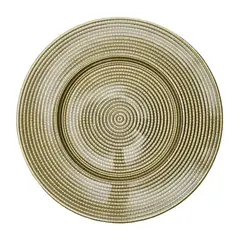 GENERICO - Plato base de vidrio color dorado 33 cm, alta calidad