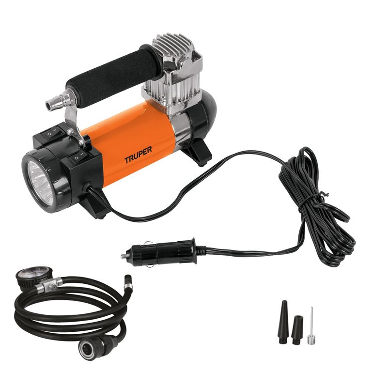 Compresor de Aire 12 V Portátil para Auto incluye Maletín Truper
