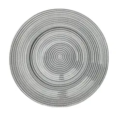 GENERICO - Plato base de vidrio color plateado 33 cm de alta calidad