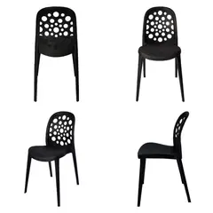 ARKIMUEBLES - Silla de polipropileno modelo Sabrina negro - set x 4 sillas
