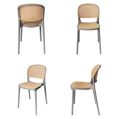 ARKIMUEBLES - Silla de polipropileno modelo Ariana gris - set x 4 sillas