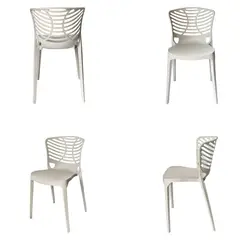 ARKIMUEBLES - Silla de polipropileno modelo Florence gris - set x 4 sillas