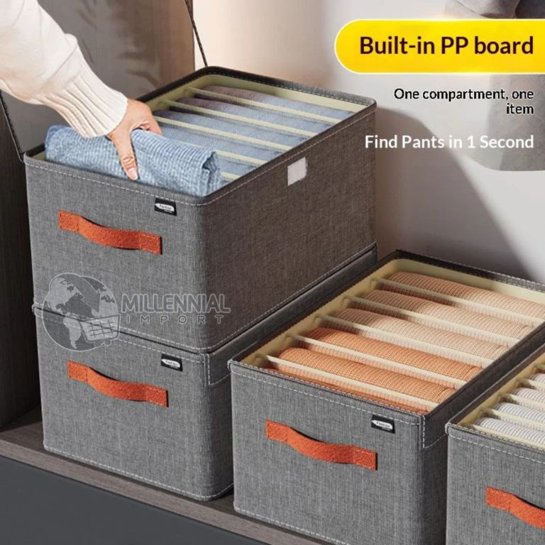 4 Pcs Organizador Plegable De Ropa con Tapa y divisiones - Caja De Almacenamiento