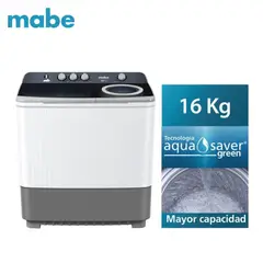 MABE - LAVADORA SEMIAUTOMÁTICA - LMD6124PBBB0 DE 16KG BLANCA