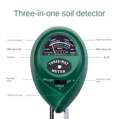 OEM - Medidor de Suelo 3 En 1 PH, Humedad Luz Jardin Tierra 2 sondas