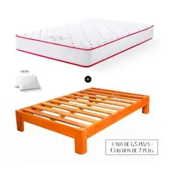 GENERICO - Tarima Desarmable 1.5 plz Con Colchón Consul