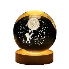 GENERICO - Lampara Esfera Grande 3D Led Astronauta subiendo a la Luna 8cm