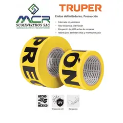 TRUPER - CINTA DE SEGURIDAD PRECAUCION ROLLO DE 100M X 3PULGADAS
