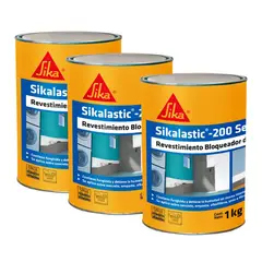 SIKA - Tripack Bloqueador anti salitre Sikalastic 200 Sellamuro PE Blanco 1Kg