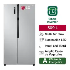 LG - Refrigeradora 509LT Multi Air Flow LS51BPP Plateado