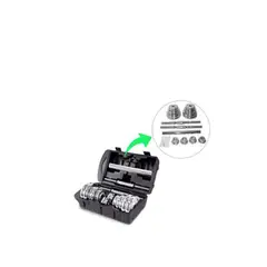 GENERICO - SET 20 KG PESAS CROMADAS + MANCUERNAS + MALETÍN