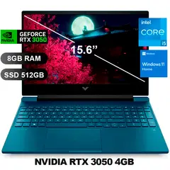HP - Laptop Gamer Victus 15-fa0021la I5-12450H, RTX3050, 8GB RAM, 512GB SSD, 15.6 (A14LCLA)