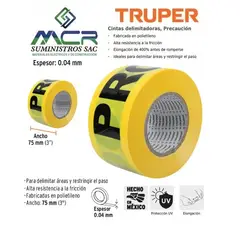 TRUPER - CINTA DE SEGURIDAD PROHIBIDO ROLLO DE 100M X 3 PULGADAS