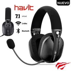 HAVIT - Audífono Inalámbrico Bluetooth Fuxi-H3 7.1 USB Ps5 Ps4 26H negro