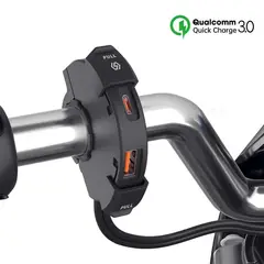 OEM - Cargador Para Moto tipo C y USB - 48W PD - Acoplable De Timon