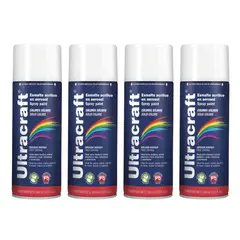 GENERICO - Pintura spray color Blanco Brillante x4 unidades Ultracraft