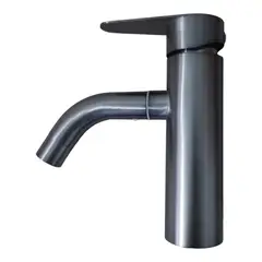 GENERICO - Grifo Caño Mezcladora lavabo pico 360 Plomo Grafito  Acero Inoxidable