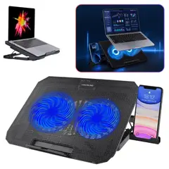 SEISA - Soporte Base Cooler Ventilador para Laptop Notebook 2 ventiladores N33