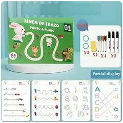 GENERICO - Set de Libro Mágico Stroke Line Reutilizable para Niños as