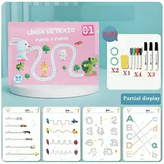 GENERICO - Set de Libro Mágico Stroke Line Reutilizable para Niños as