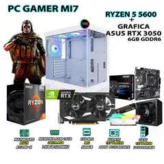 AMD - Computadora Gamer MI7 Ryzen 5 5600 RAM 16GB SSD 500GB ASUS RTX 3050 6GB