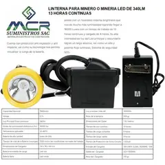 GENERICO - LINTERNA PARA MINERO O MINERIA LED DE 340LM 13 HORAS CONTINUAS