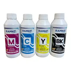 RAMKO - Combo 4 tintas UV por Medio Litro para Impresoras de tinta continua