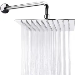 GENERICO - Cabeza Ducha Cuadrada Acero SUS304 de 20cm con Brazo redondo de 40cm