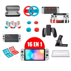 DOBE - Superkit De Accesorios 16 En 1 Compatible: Nintendo Switch Oled
