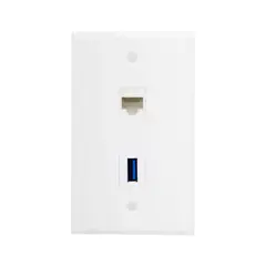 FINDER - Placa de Red Rj45 Cat 5e + Toma USB TM-XJY003