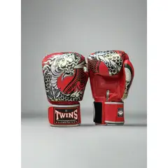 TWINS SPECIAL - Guantes TwinsSpecial Nagas Rojo Boxeo y MuayThai- Cuero 14oz