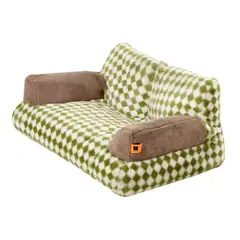 QUE PATAS PET SHOP - Sofá Cuadros Verde