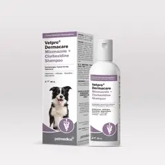 AGROVET - SHAMPOO PARA PERROS Y GATOS VETPRO DERMACARE MICONAZOLE CHLORHEXIDINE X 200ML