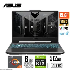 ASUS - Laptop Asus TUF GAMING AMD Ryzen 5 7535H 8GB DDR5 RAM 512GB SSD RTX 3050 4GB 15.6" FHD FA506NC-HN006