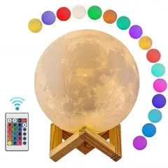 GENERICO - Lampara Luna 3D MOD14 Led Multicolor