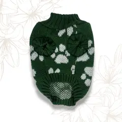 GENERICO - Ropa para perros - Chompa tejida verde - Talla 0