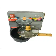 GENERICO - Sarten Hondo Antiadherente Granito Roca Volcánica 24cm