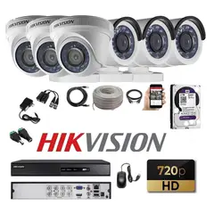 HIKVISION - Kit 6 Cámaras Seguridad HD 2tb + cable
