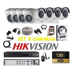 HIKVISION - Kit 8 Cámaras Seguridad HD 2tb + cable