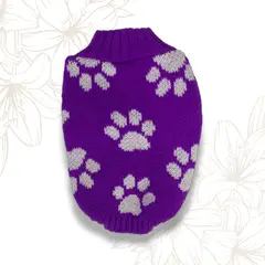 GENERICO - Ropa para perros - Chompa morada tejida - Talla 0