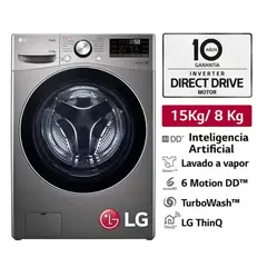 LG - Lavaseca 15kg8 Kg Ai Dd Carga Frontal WD15EG2S Plateado Oscuro