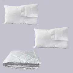 SLEEPER - Pack Baby 02 almohadas + 02 fundas + 01 Protector de colchón