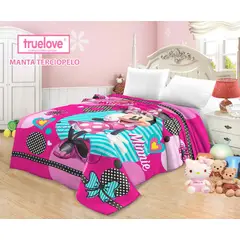 TRUELOVE - Manta Infantil Piel Durazno Minnie 1.5 plazas